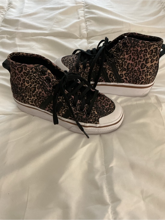 adidas Shoes - Adidas Leopard Print High-Top Sneakers - Brown